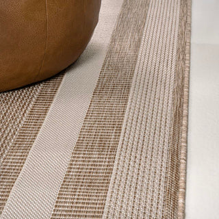 Thin Classic 3-Stripe Border Indoor/Outdoor Area Rug