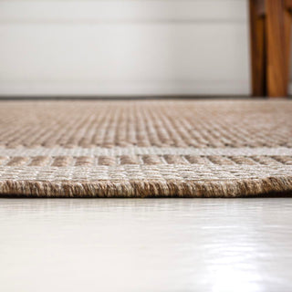 Thin Classic 3-Stripe Border Indoor/Outdoor Area Rug