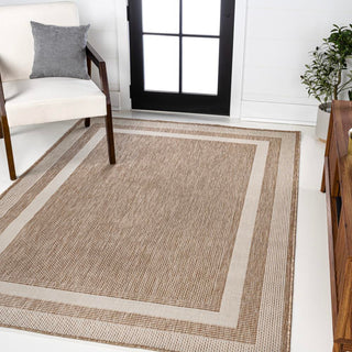 Thin Classic 3-Stripe Border Indoor/Outdoor Area Rug