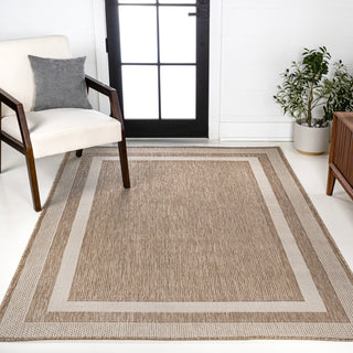 Thin Classic 3-Stripe Border Indoor/Outdoor Area Rug