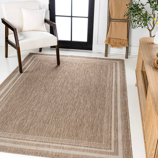 Barclay Traditional Casual Pinstripe Border Indoor/Outdoor Area Rug