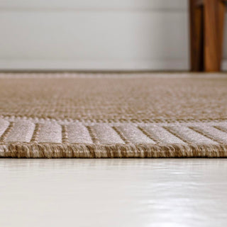 Couristan Coastal Casual Wide Stripe Border Indoor/Outdoor Area Rug