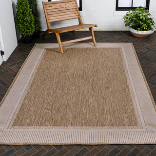 Couristan Coastal Casual Wide Stripe Border Indoor/Outdoor Area Rug