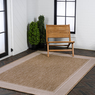 Couristan Coastal Casual Wide Stripe Border Indoor/Outdoor Area Rug