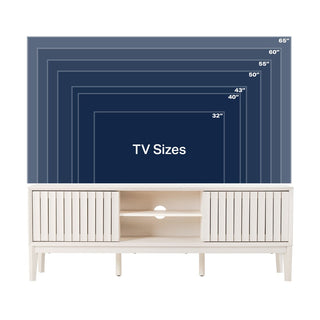 Vale 58 in. Farmhouse 3-Storage Sliding Door TV Stand Fits TVs up to 65 in. with Cable Management