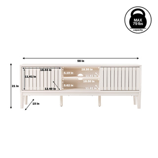 Vale 58 in. Farmhouse 3-Storage Sliding Door TV Stand Fits TVs up to 65 in. with Cable Management