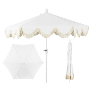 Globex 9 ft. Classic Cottage Tassel Market Patio Umbrella