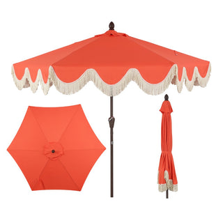 Globex 9 ft. Classic Cottage Tassel Market Patio Umbrella