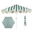 Light Green and White Stripe/Cream, White Pole