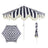 Navy and White Stripe/Cream, White Pole