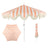 Coral Pink and White Stripe/Cream, White Pole