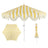 Mustard Yellow and White Stripe/Cream, White Pole