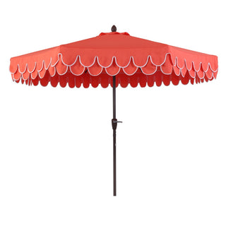 Hooli 9 ft. Classic MidCentury Scalloped Fringe Market Patio Umbrella