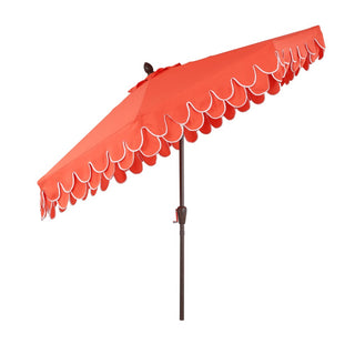 Hooli 9 ft. Classic MidCentury Scalloped Fringe Market Patio Umbrella