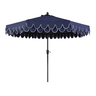 Hooli 9 ft. Classic MidCentury Scalloped Fringe Market Patio Umbrella