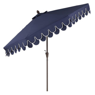 Hooli 9 ft. Classic MidCentury Scalloped Fringe Market Patio Umbrella