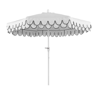 Hooli 9 ft. Classic MidCentury Scalloped Fringe Market Patio Umbrella