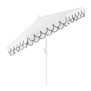 Hooli 9 ft. Classic MidCentury Scalloped Fringe Market Patio Umbrella