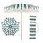 Green and White Stripe/Cream, Brown Pole