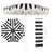 Black and White Stripe/Cream, White Pole
