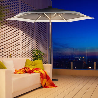 Nancy 9 ft. Classic Coastal 2-Tone Solar LED Market Patio Umbrella