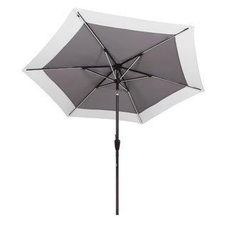 Nancy 9 ft. Classic Coastal 2-Tone Solar LED Market Patio Umbrella