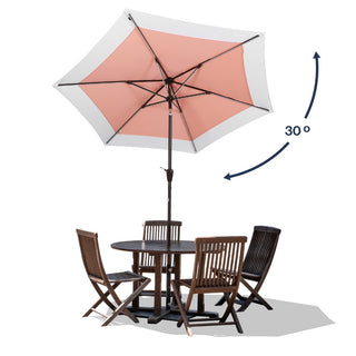 Nancy 9 ft. Classic Coastal 2-Tone Solar LED Market Patio Umbrella