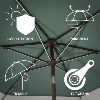 Nancy 9 ft. Classic Coastal 2-Tone Solar LED Market Patio Umbrella