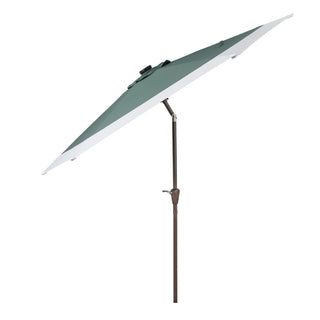 Nancy 9 ft. Classic Coastal 2-Tone Solar LED Market Patio Umbrella