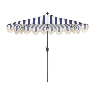 Looney 9 ft. Designer Classic Scalloped Fringe Half Market Patio Umbrella