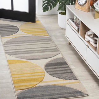 Trident Geometric Striped Circles Area Rug