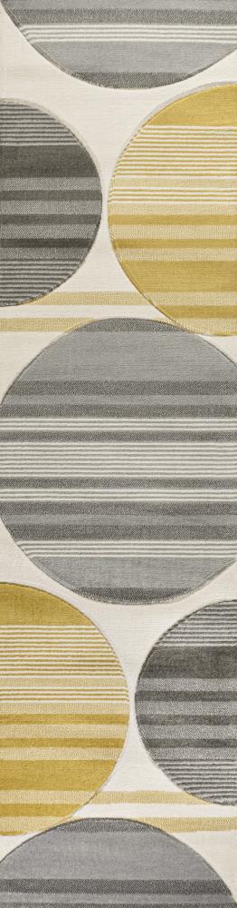 Trident Geometric Striped Circles Area Rug