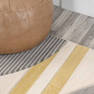 Trident Geometric Striped Circles Area Rug