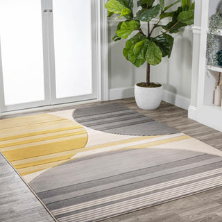 Trident Geometric Striped Circles Area Rug