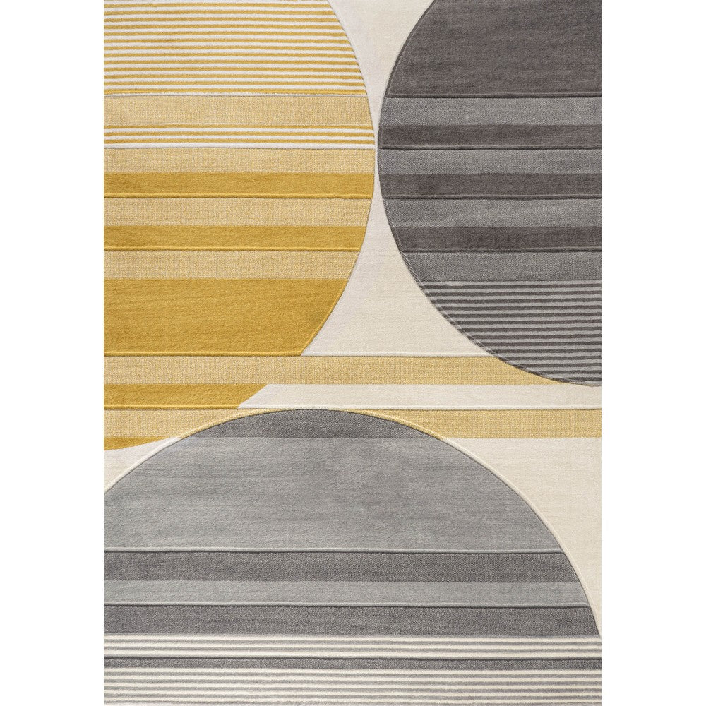 Trident Geometric Striped Circles Area Rug – Eyely