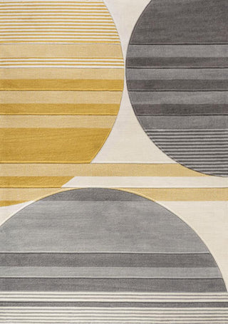 Trident Geometric Striped Circles Area Rug