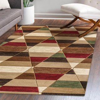 Unique Retro Diamonds Geometric Area Rug