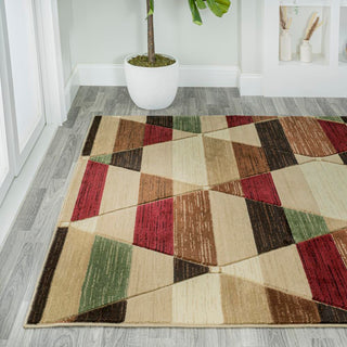 Unique Retro Diamonds Geometric Area Rug