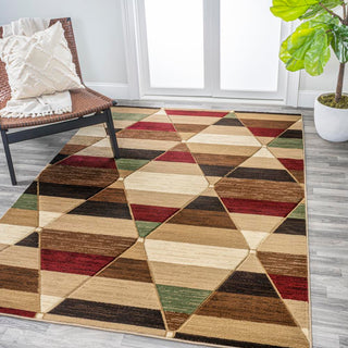 Unique Retro Diamonds Geometric Area Rug