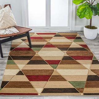 Unique Retro Diamonds Geometric Area Rug