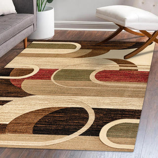 Saral Retro Abstract Arches Area Rug