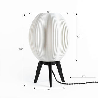 The Wavy Modern Contemporary Plant-Based PLA 3D Printed Dimmable LED Table Lamp