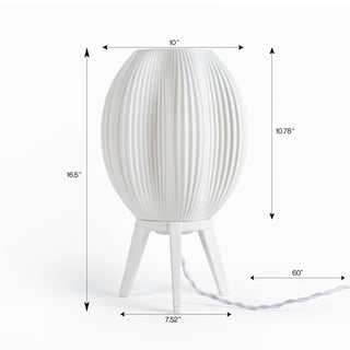 The Wavy Modern Contemporary Plant-Based PLA 3D Printed Dimmable LED Table Lamp