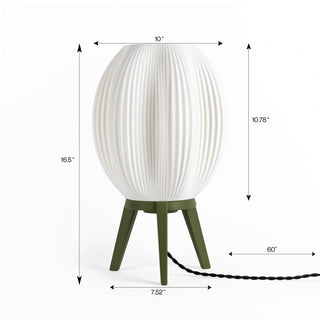 The Wavy Modern Contemporary Plant-Based PLA 3D Printed Dimmable LED Table Lamp