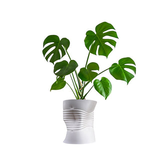 Oakrain MidCentury Modern Indoor Crushed Can Eco-Friendly 3D Printed Planter with Drainage