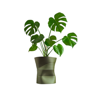 Oakrain MidCentury Modern Indoor Crushed Can Eco-Friendly 3D Printed Planter with Drainage