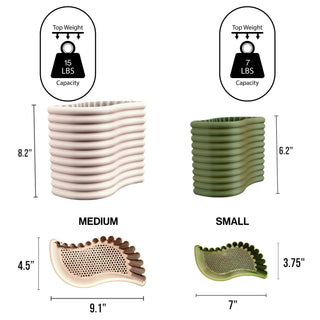 Talarico Modern Bohemian Indoor Tambour Curve Eco-Friendly 3D Printed Planters with Drainage