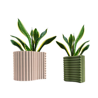 Talarico Modern Bohemian Indoor Tambour Curve Eco-Friendly 3D Printed Planters with Drainage