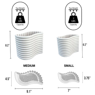 Talarico Modern Bohemian Indoor Tambour Curve Eco-Friendly 3D Printed Planters with Drainage