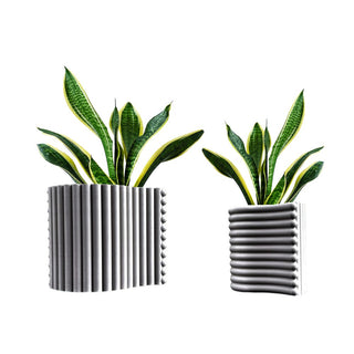 Talarico Modern Bohemian Indoor Tambour Curve Eco-Friendly 3D Printed Planters with Drainage